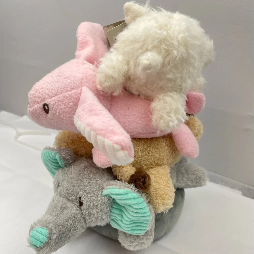 MOON & STARS Baby Plush Stacking Animal Rings W/ Crinkle Noise